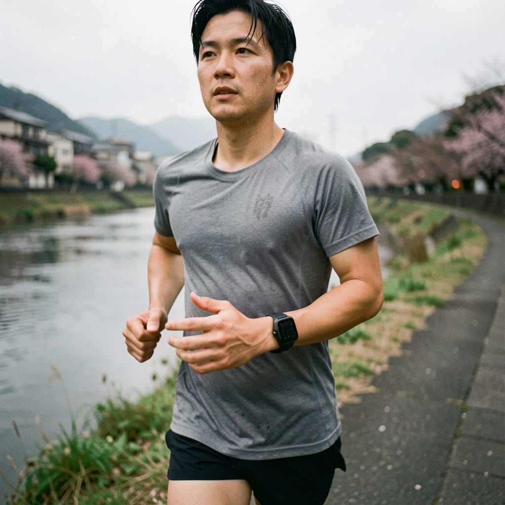 Person running outdoors